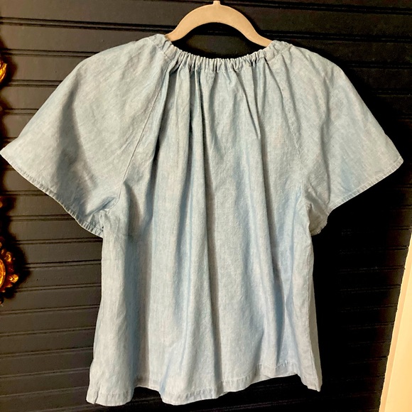 NWT J.Crew Tie Neck Chambray Top size S - Picture 4 of 5